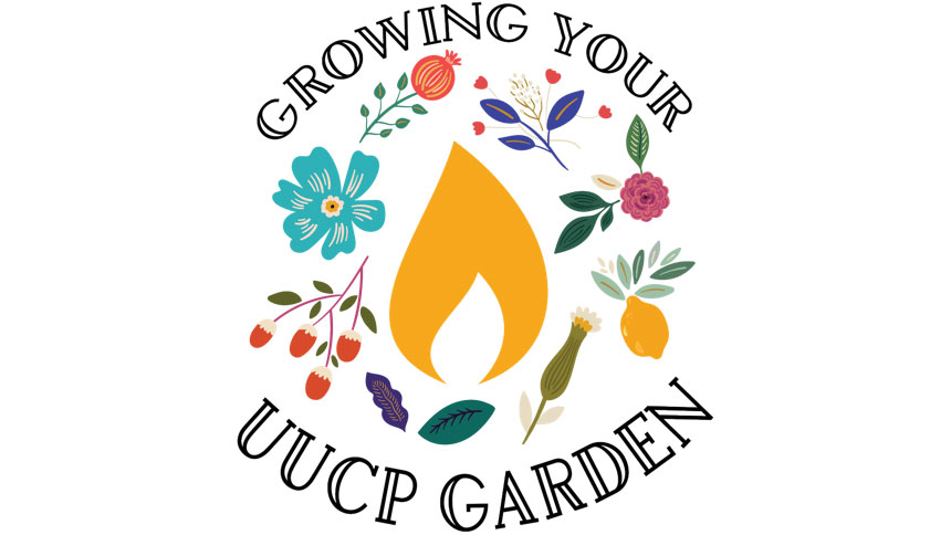 The growing your garden logo for the stewardship campaign of 2024 on a white background.