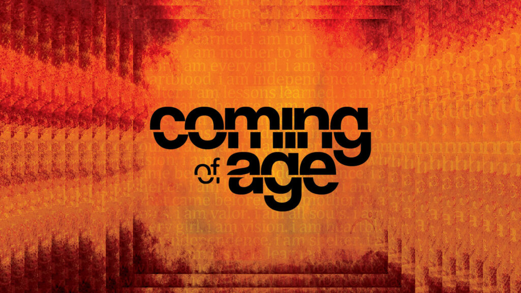 coming of age on orange gradient background