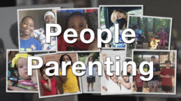 "People Parenting" over multiple photos of diverse kids and adults