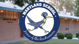 Maryland School logo over photo of outside of building