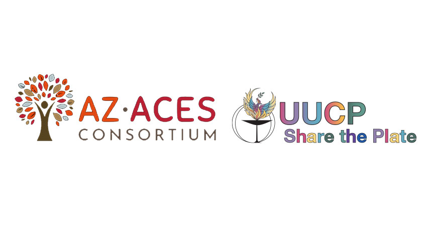 The AZ ACES logo next to the UUCP share the plate logo on a white background.