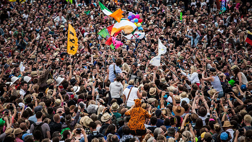 A gathering of people outdoors.