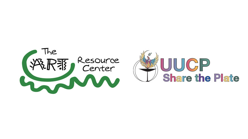 The Art Resource Center logo next to the UUCP Share the Plate logo on a white background.