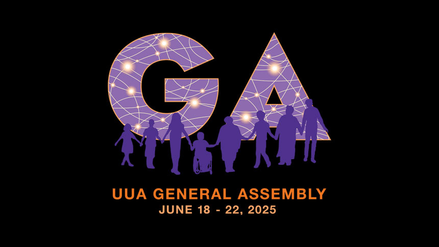 A pic of general assembly logo for the general assembly event 2025 on a black background
