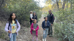 A group of UU kids on a Navigators Hike out on the trail.